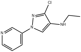 1H-Pyrazol-4-amine, 3-chloro-N-ethyl-1-(3-pyridinyl)- Structure