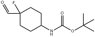 Carbamic acid, N-(4-fluoro-4-formylcyclohexyl)-, 1,1-dimethylethyl ester Struktur