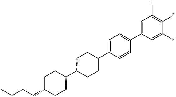 4-(4-butylbicyclohexyl)-3',4',5'- Trifluorobiphenyl 化学構造式