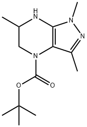 1,3,6-三甲基-1H,4H,5H,6H,7H-吡唑并[3,4-B]吡嗪-4-羧酸叔丁酯 结构式