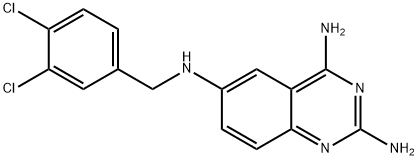 2,4,6-Quinazolinetriamine, N6-[(3,4-dichlorophenyl)methyl]- 化学構造式