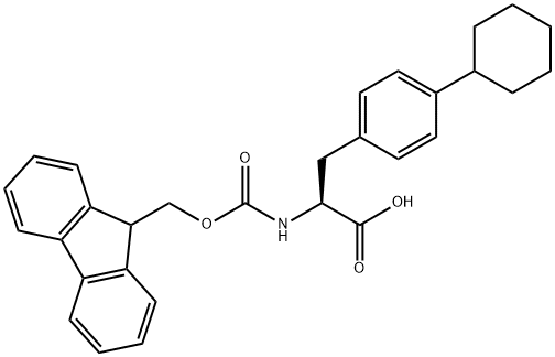 L-Phenylalanine, 4-cyclohexyl-N-[(9H-fluoren-9-ylmethoxy)carbonyl]- Struktur