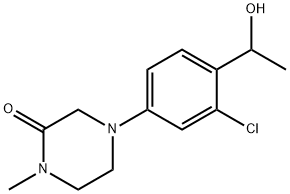 4-[3-氯-4-(1-羟乙基)苯基]-1-甲基哌嗪-2-酮 结构式