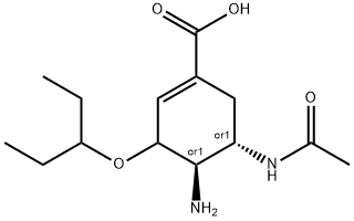 5-(乙酰氨基)-4-氨基-3-(1-乙基丙氧基)-1-环己烯-1-羧酸,1391047-93-0,结构式