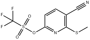 Methanesulfonic acid, 1,1,1-trifluoro-, 5-cyano-6-(methylthio)-2-pyridinyl ester Struktur