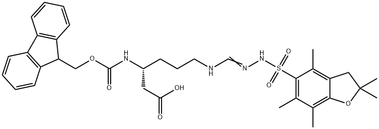 Fmoc-D-beta-homoarginine(Pbf) 结构式
