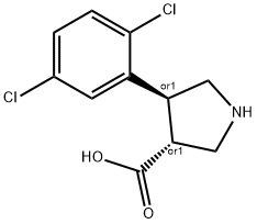 (TRANS-4-(2,5-DICHLORO-PHENYL)-PYRROLIDINE-3-CARBOXYLIC ACID 结构式