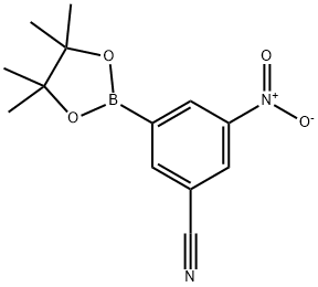 3-Nitro-5-(tetramethyl-1,3,2-dioxaborolan-2-yl)benzonitrile Structure