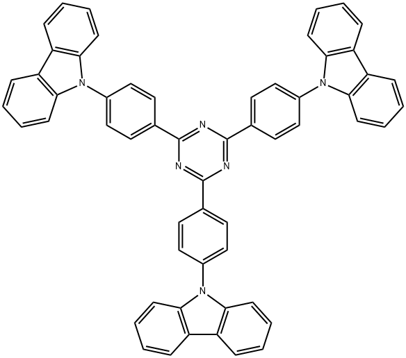 9H-Carbazole, 9,9',9''-(1,3,5-triazine-2,4,6-triyltri-4,1-phenylene)tris- Structure