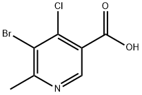 5-溴-4-氯-6-甲基吡啶-3-羧酸, 1394042-74-0, 结构式
