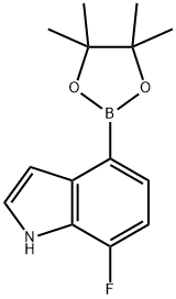1H-Indole, 7-fluoro-4-(4,4,5,5-tetramethyl-1,3,2-dioxaborolan-2-yl)- Struktur