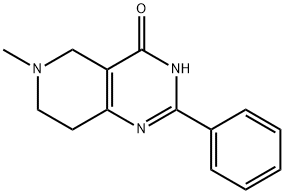 2-フェニル-6-メチル-3,4,5,6,7,8-ヘキサヒドロピリド[4,3-d]ピリミジン-4-オン 化学構造式