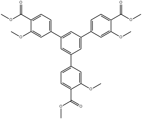 dimethyl 3,3''-dimethoxy-5'-(3-methoxy-4-(methoxycarbonyl)phenyl)-[1,1':3',1''-terphenyl]-4,4''-dicarboxylate Structure