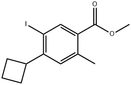Benzoic acid, 4-cyclobutyl-5-iodo-2-methyl-, methyl ester 结构式