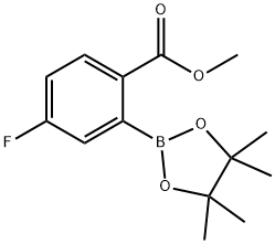 5-フルオロ-2-(メトキシカルボニル)フェニルボロン酸ピナコールエステル 化学構造式