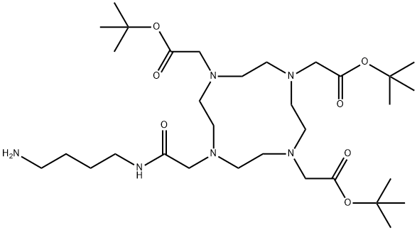 4-Aminobutyl-DOTA-tris(t-butyl ester) Struktur