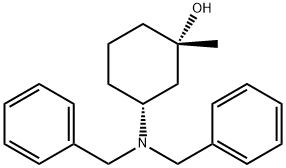Cyclohexanol, 3-[bis(phenylmethyl)amino]-1-methyl-, (1S,3R)- Struktur