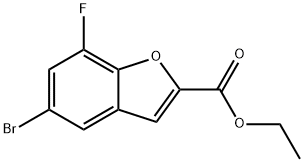 5-溴-7-氟苯并呋喃-2-甲酸乙酯 结构式