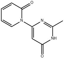 4-Hydroxy-2-methyl-6-(1H-pyridin-2-one)pyrimidine,1412955-49-7,结构式