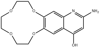 13-氨基-2,3,5,6,8,9-六氢-[1,4,7,10]四氧杂环十二碳并[2,3-G]喹啉-15-醇 结构式