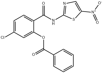 Benzamide, 2-(benzoyloxy)-4-chloro-N-(5-nitro-2-thiazolyl)-,1415566-83-4,结构式