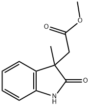 1H-Indole-3-acetic acid, 2,3-dihydro-3-methyl-2-oxo-, methyl ester Struktur