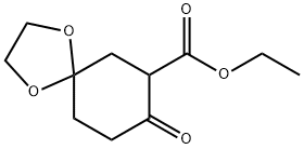 8-オキソ-1,4-ジオキサスピロ[4.5]デカン-7-カルボン酸エチル 化学構造式