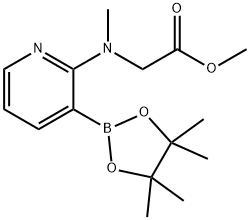 methyl 2-{methyl[3-(tetramethyl-1,3,2-dioxaborolan-2-yl)pyridin-2-yl]amino}acetate 化学構造式