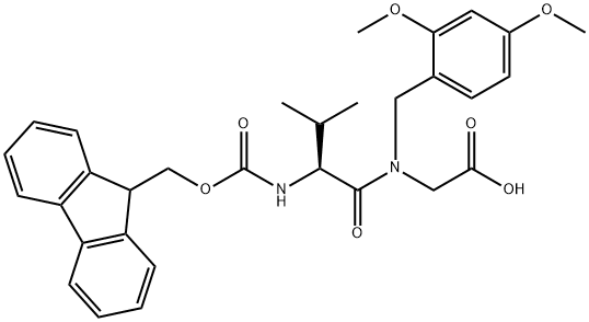FMoc-Val-(DMb)Gly-OH 化学構造式