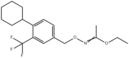 N-[[4-环己基-3-(三氟甲基)苯基]甲氧基]亚氨基乙酸乙酯, 1418144-65-6, 结构式