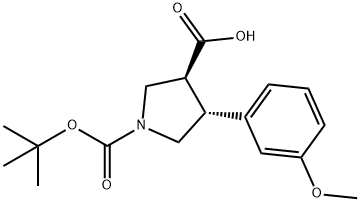 1,3-Pyrrolidinedicarboxylic acid, 4-(3-methoxyphenyl)-, 1-(1,1-dimethylethyl) ester Structure