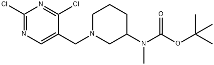 [1-(2,4-Dichloro-pyrimidin-5-ylmethyl)-piperidin-3-yl]-methyl-carbamic acid tert-butyl ester Structure