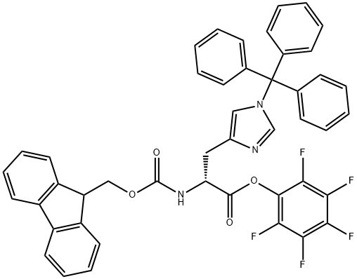 (2,3,4,5,6-pentafluorophenyl) (2R)-2-(9H-fluoren-9-ylmethoxycarbonylamino)-3-(1-tritylimidazol-4-yl)propanoate Structure