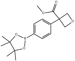 3-Oxetanecarboxylic acid, 3-[4-(4,4,5,5-tetramethyl-1,3,2-dioxaborolan-2-yl)phenyl]-, methyl ester Structure