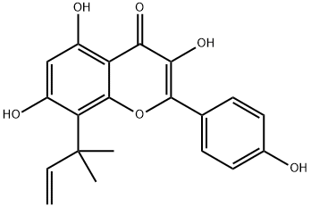 8-(1,1-Dimethyl-2-propenyl)kaempferol 化学構造式