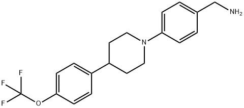 (4-(4-(4-(三氟甲氧基)苯基)哌啶-1-基)苯基)甲胺 结构式