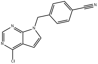 JR-14025, 4-((4-Chloro-7H-pyrrolo[2,3-d]pyrimidin-7-yl)methyl)benzonitrile, 95% Structure