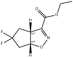 4H-Cyclopent[d]isoxazole-3-carboxylic acid, 5,5-difluoro-3a,5,6,6a-tetrahydro-, ethyl ester, (3aR,6aR)-rel-,1428077-58-0,结构式