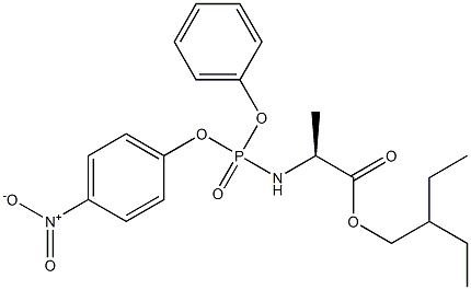 (2S)-2-ethylbutyl 2-(((4-nitrophenoxy)(phenoxy)phosphoryl)amino)propanoate 化学構造式