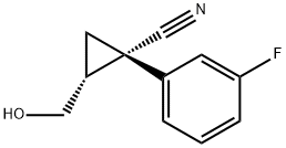 (1S,2R)-1-(3-氟苯基)-2-(羟甲基)环丙烷-1-腈, 1450904-98-9, 结构式