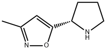 (2S)-2-[3-メチルイソオキサゾール-5-イル]ピロリジン 化学構造式