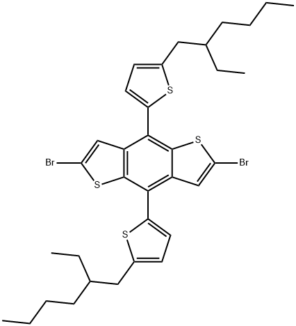 Benzo[1,2-b:4,5-b']dithiophene, 2,6-dibroMo-4,8-bis[5-(2-ethylhexyl)-2-thienyl]-|2,6-二溴-4,8-双(5-(2-乙基己基)噻吩-2-基)苯并【1,2-B:4,5-B'】二噻吩
