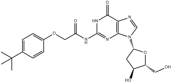 Guanosine, 2'-deoxy-N-[[4-(1,1-dimethylethyl)phenoxy]acetyl]- Structure