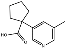 Cyclopentanecarboxylic acid, 1-(5-methyl-3-pyridinyl)- Structure