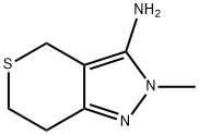 Thiopyrano[4,3-c]pyrazol-3-amine, 2,4,6,7-tetrahydro-2-methyl- Struktur