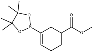 3-Cyclohexene-1-carboxylic acid, 3-(4,4,5,5-tetramethyl-1,3,2-dioxaborolan-2-yl)-, methyl ester Structure