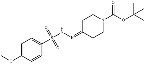 1-Piperidinecarboxylic acid, 4-[2-[(4-methoxyphenyl)sulfonyl]hydrazinylidene]-, 1,1-dimethylethyl ester Structure