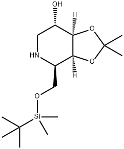 1,3-Dioxolo4,5-cpyridin-7-ol, 4-(1,1-dimethylethyl)dimethylsilyloxymethylhexahydro-2,2-dimethyl-, 3aS-(3a.alpha.,4.beta.,7.alpha.,7a.alpha.)- Structure