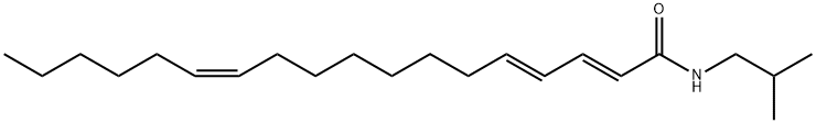 2,4,12-Octadecatrienamide, N-(2-methylpropyl)-, (2E,4E,12Z)- Structure