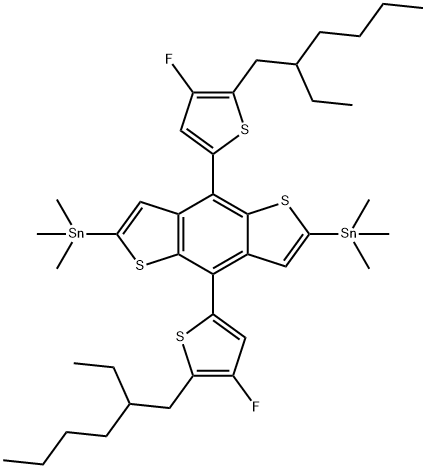 IN1771,(4,8-Bis(5-(2-ethylhexyl)-4-fluorothiophen-2-yl)benzo[1,2-b:4,5-b']dithiophene-2,6-diyl)bis(trimethylstannane)|IN1771, (4,8-双(5-(2-乙基己基)-4-氟噻吩基)苯并[1,2-B:4,5-B']二噻吩基)双(三甲基锡基)